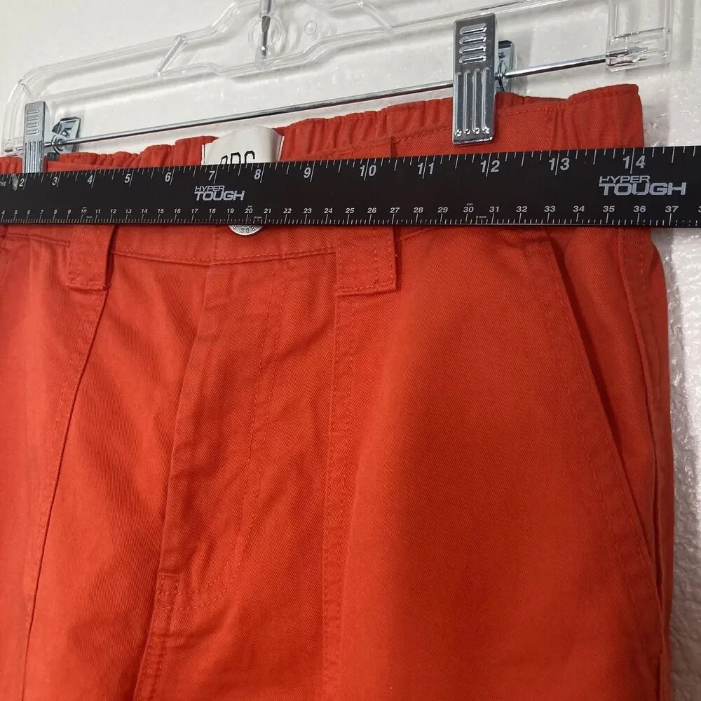 BDG Cargo Pants 27 Orange Zip Fly Straight Leg Elastic Waist